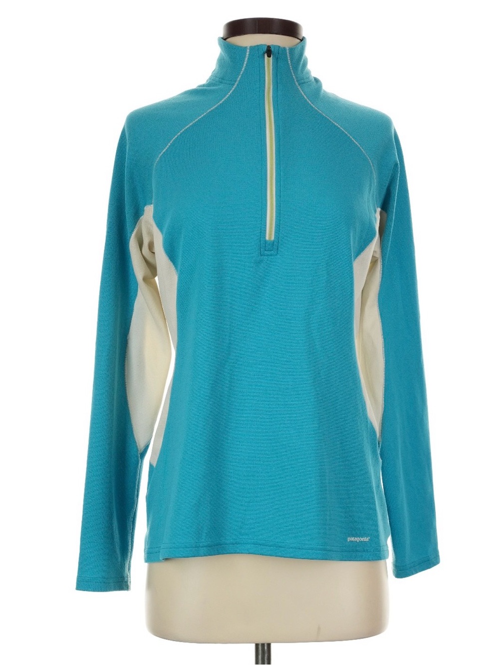 Patagonia Capilene 3 Midweight Quarter Zip Pullover Teal White Size Small